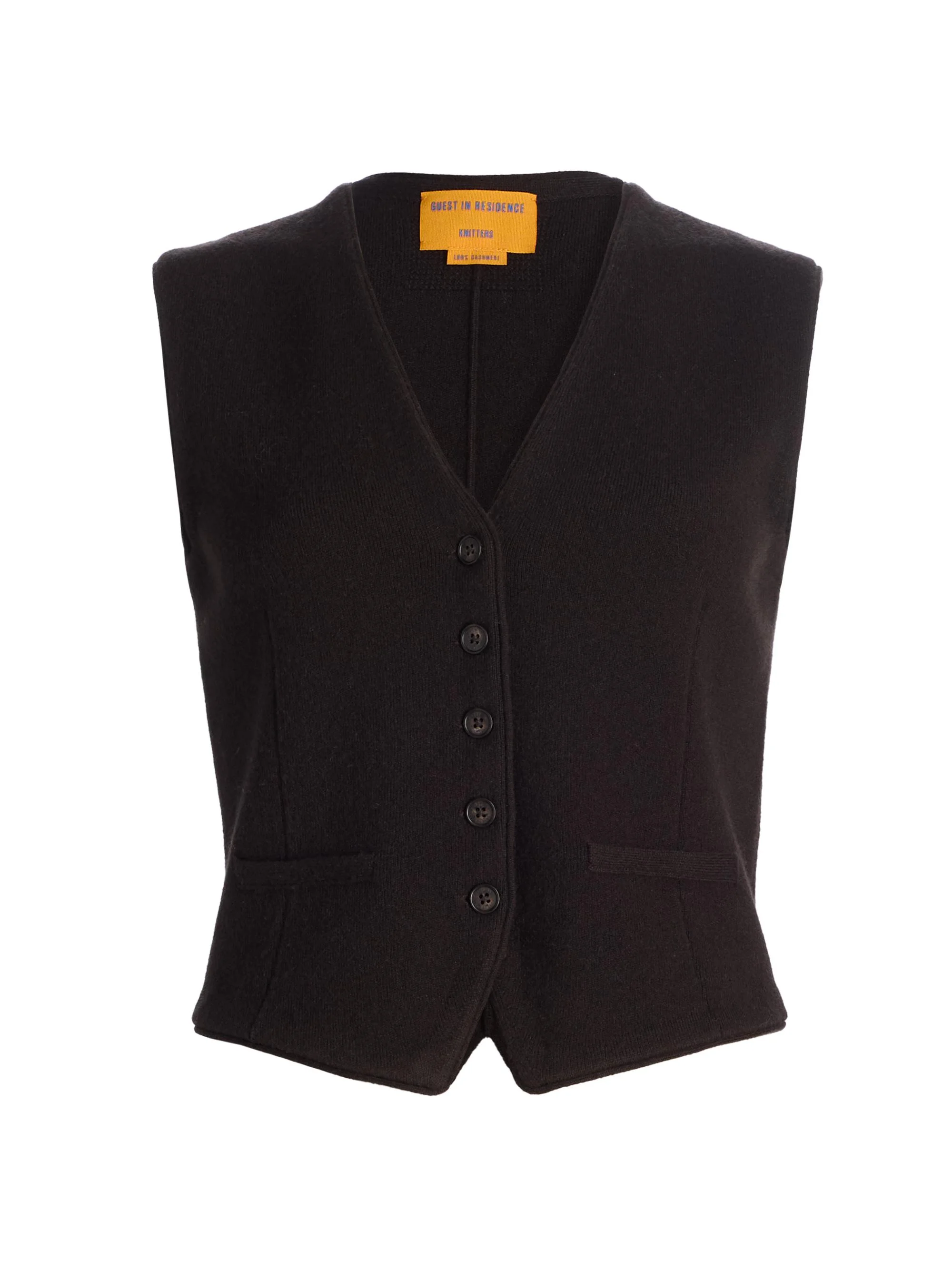 Women's Cashmere Knit Tailored Vest - Burnt Cocoa - 1