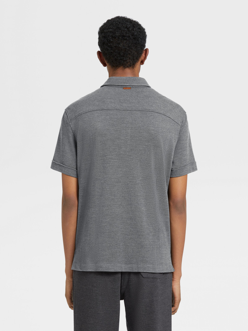 GREY MÉLANGE 12MILMIL12 WOOL POLO SHIRT 3