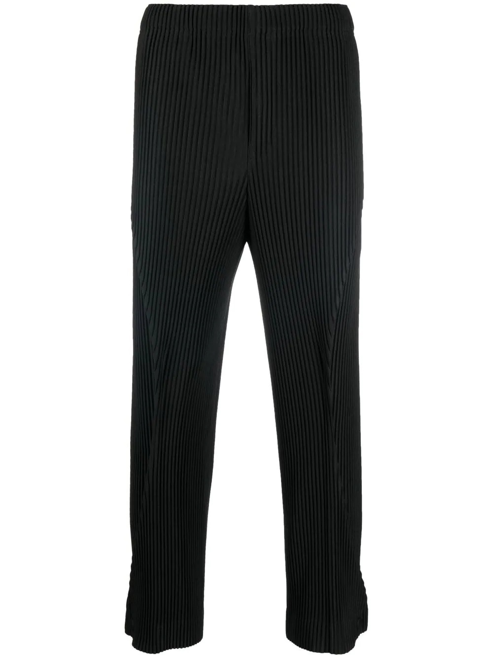 plisse straight-leg trousers - 1