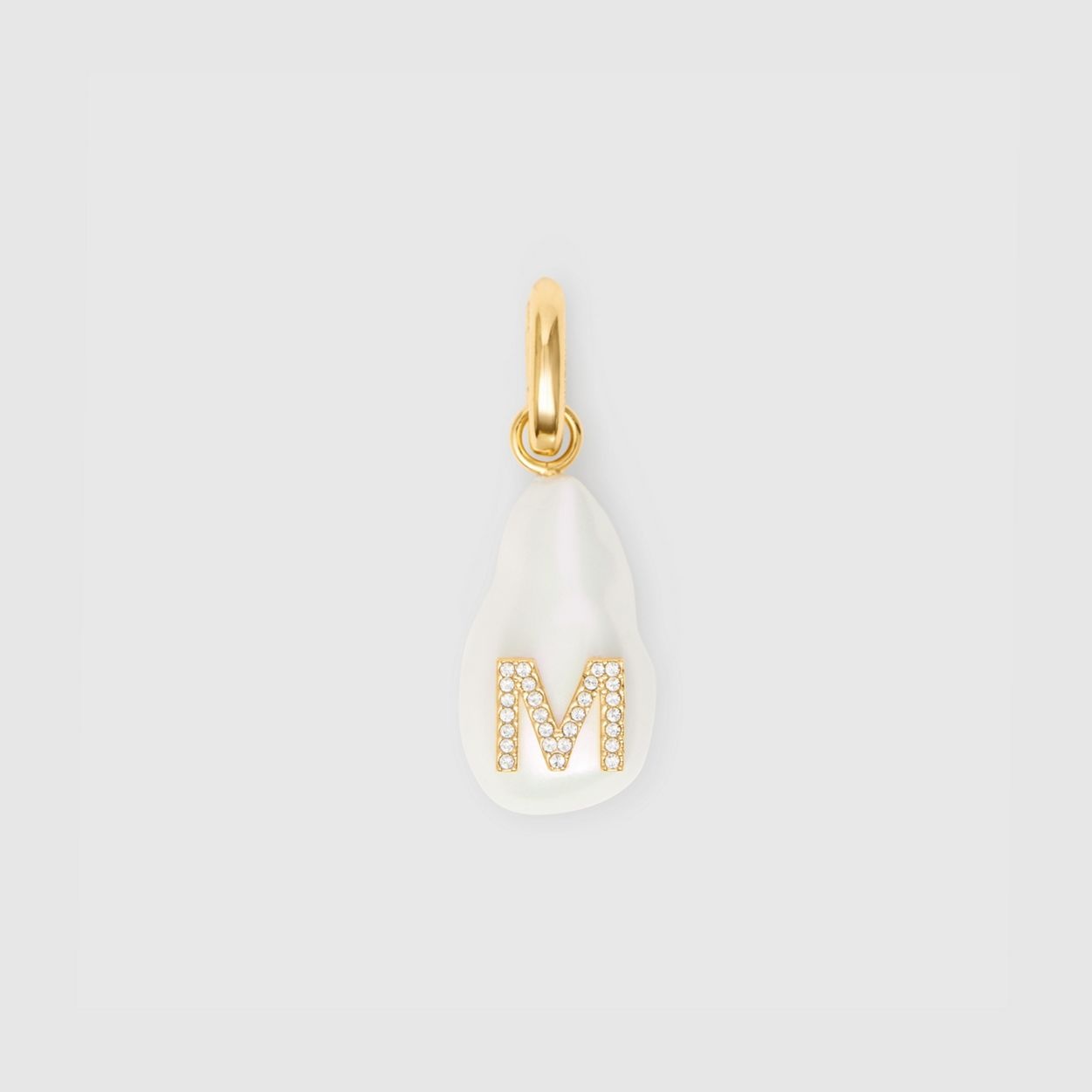 ‘M’ Crystal and Resin Pearl Letter Charm – Online Exclusive - 1