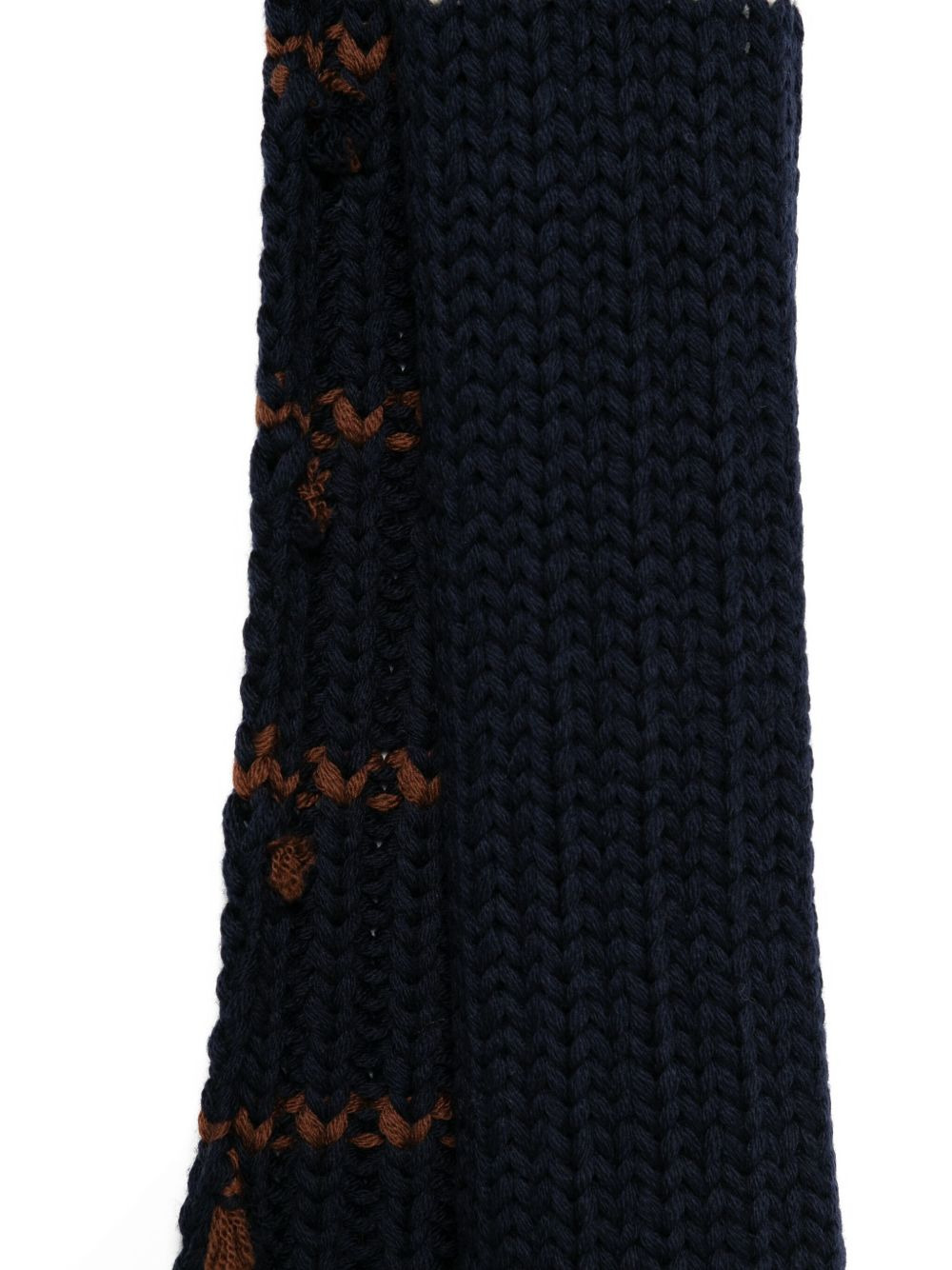 striped feather-trimmed scarf - 2