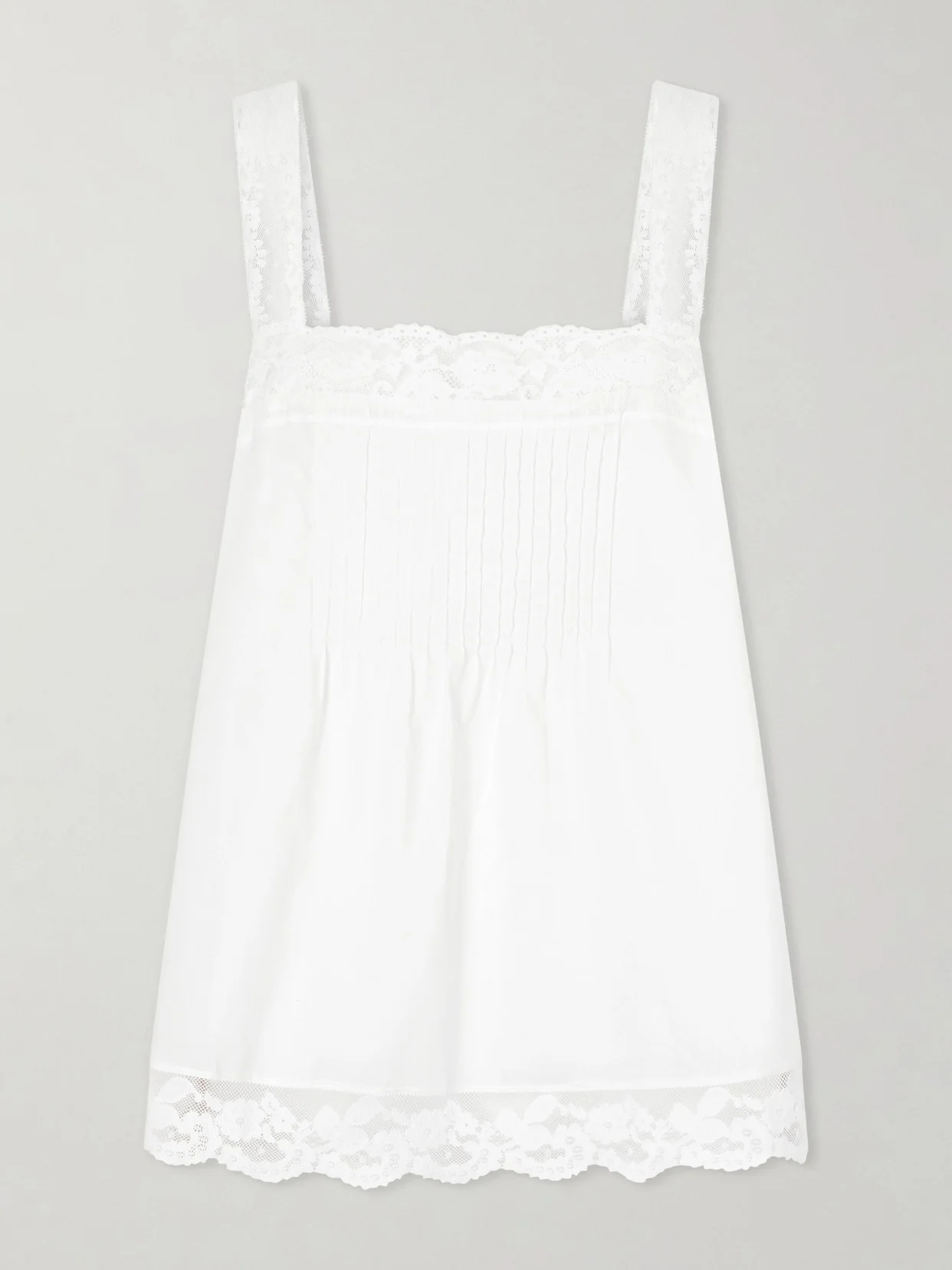 Cristina Lace-trimmed Cotton Top - 1
