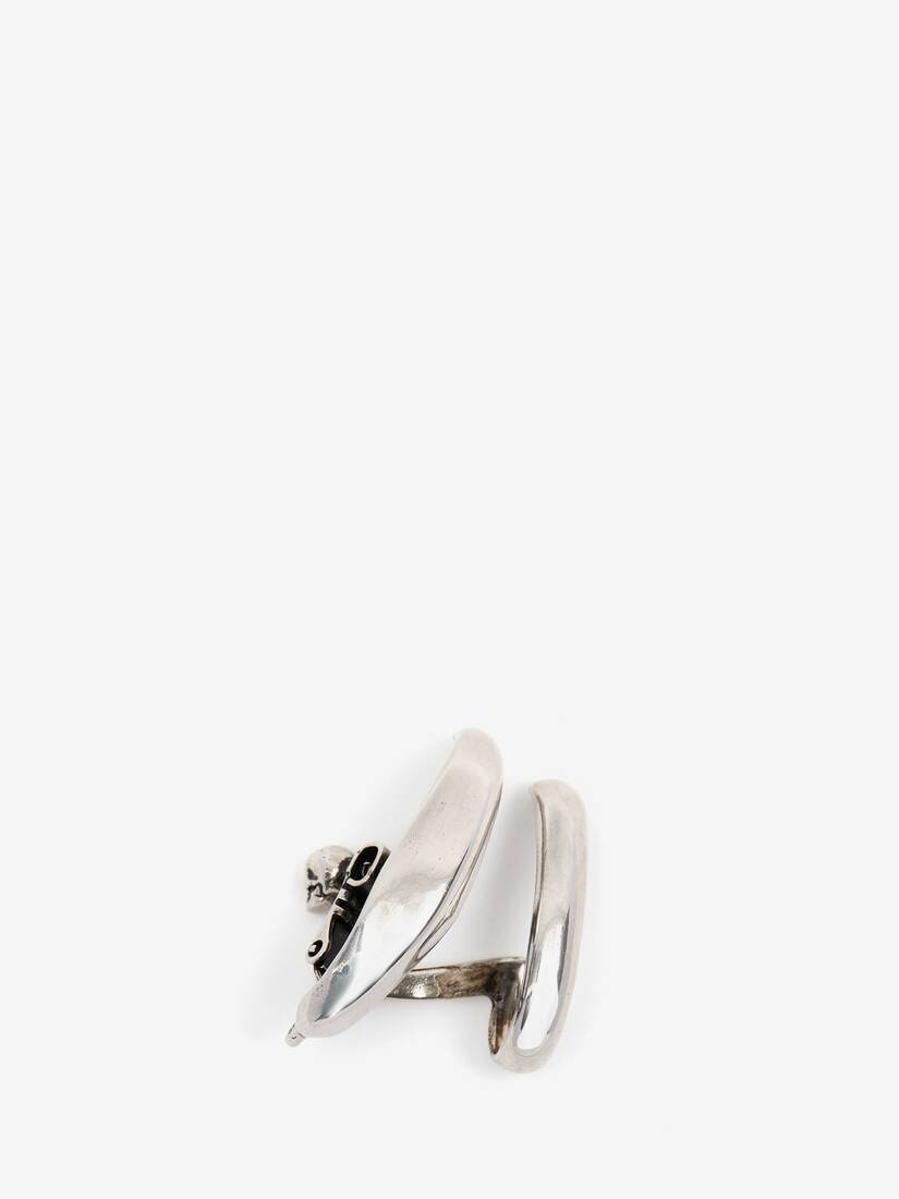 Men's Double Hoop Single Earring in Antique Silver - 4