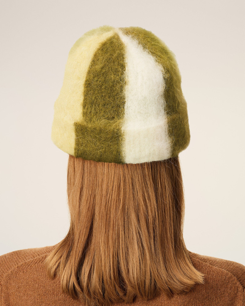 GREEN ALPACA STRIPED AMI DE COEUR BEANIE 6