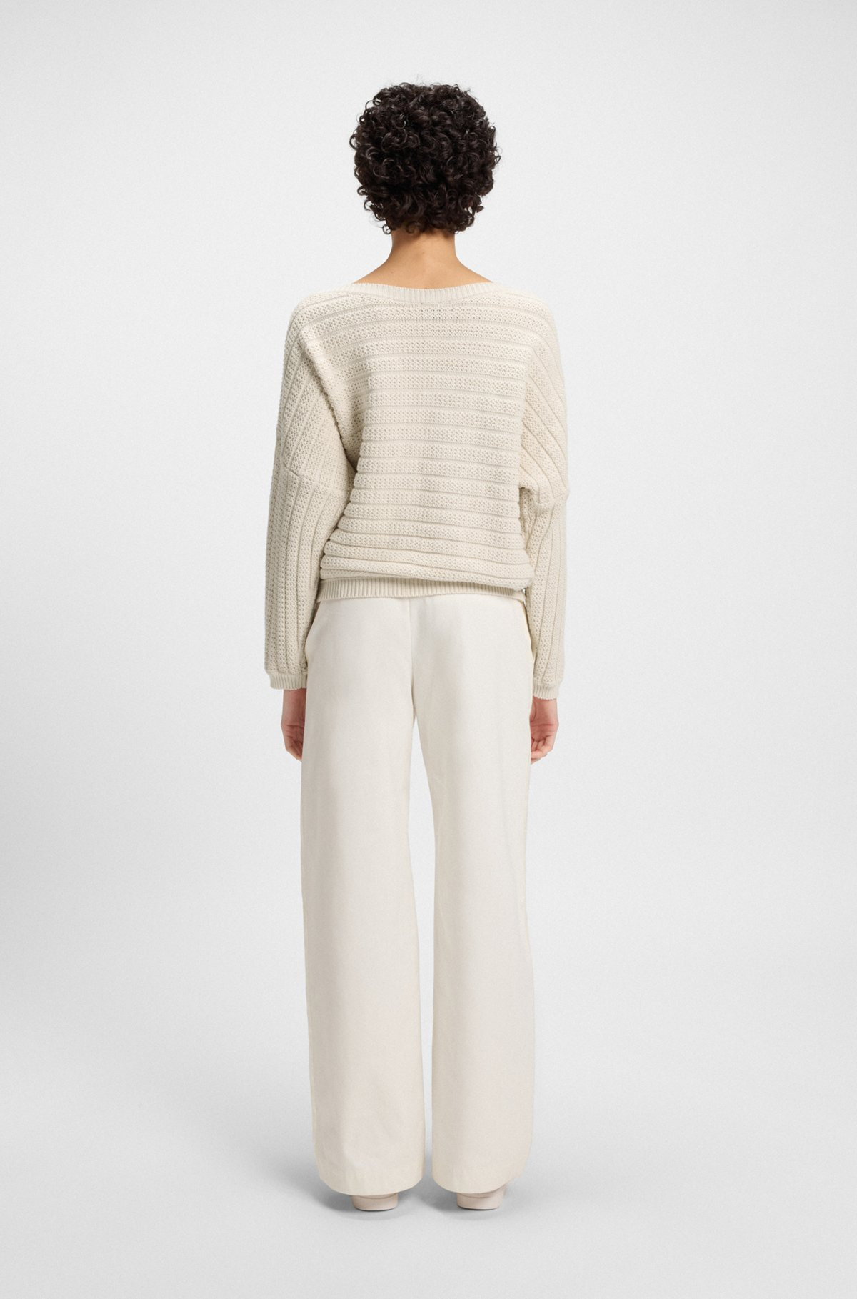 COTTON KNITTED JACKET WITH MIXED STRUCTURES - 4