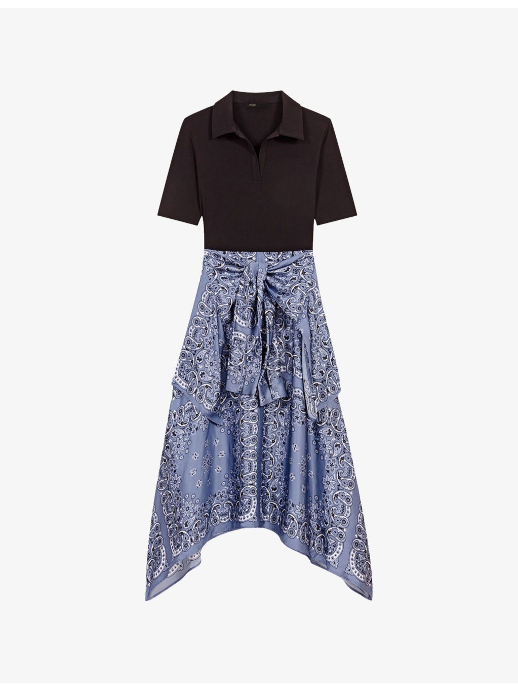 Two-in-One Cotton-Blend and Satin Midi Dress - 1