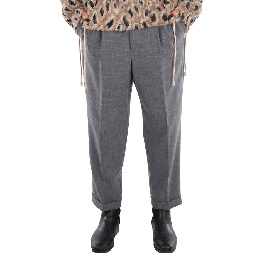 Ami Paris Men's Gris Chine Carott Fit Trousers - 3