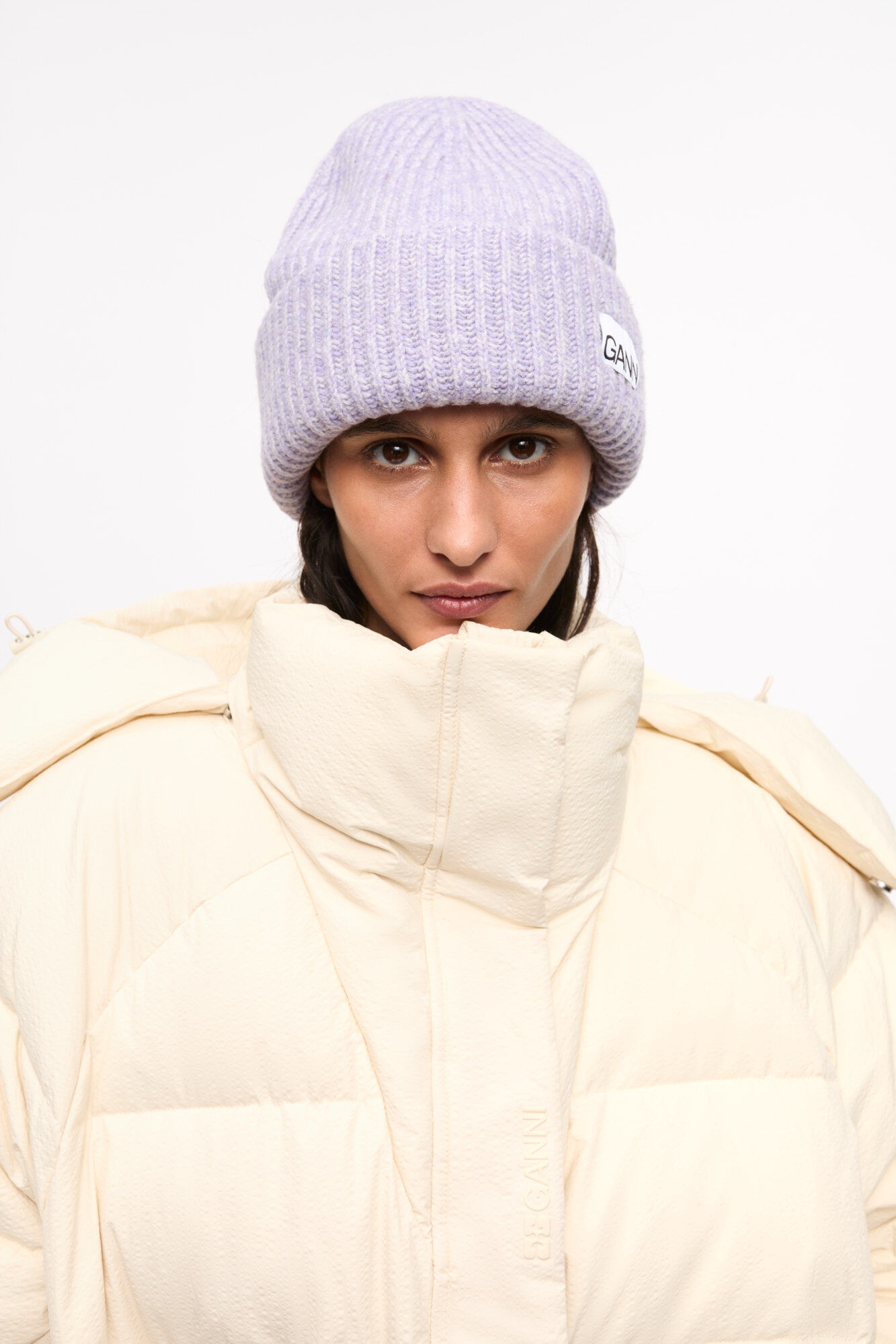 LAVENDER RIB KNIT BEANIE - 2