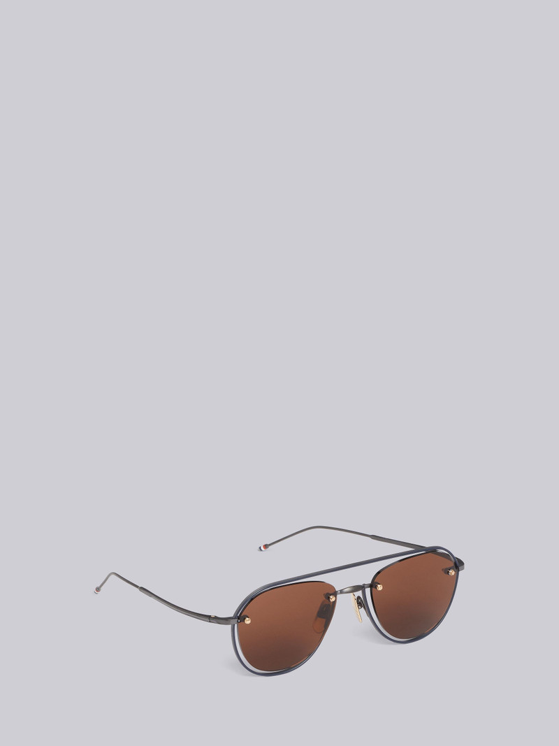 TB112 - Black Iron Aviator Sunglasses 4
