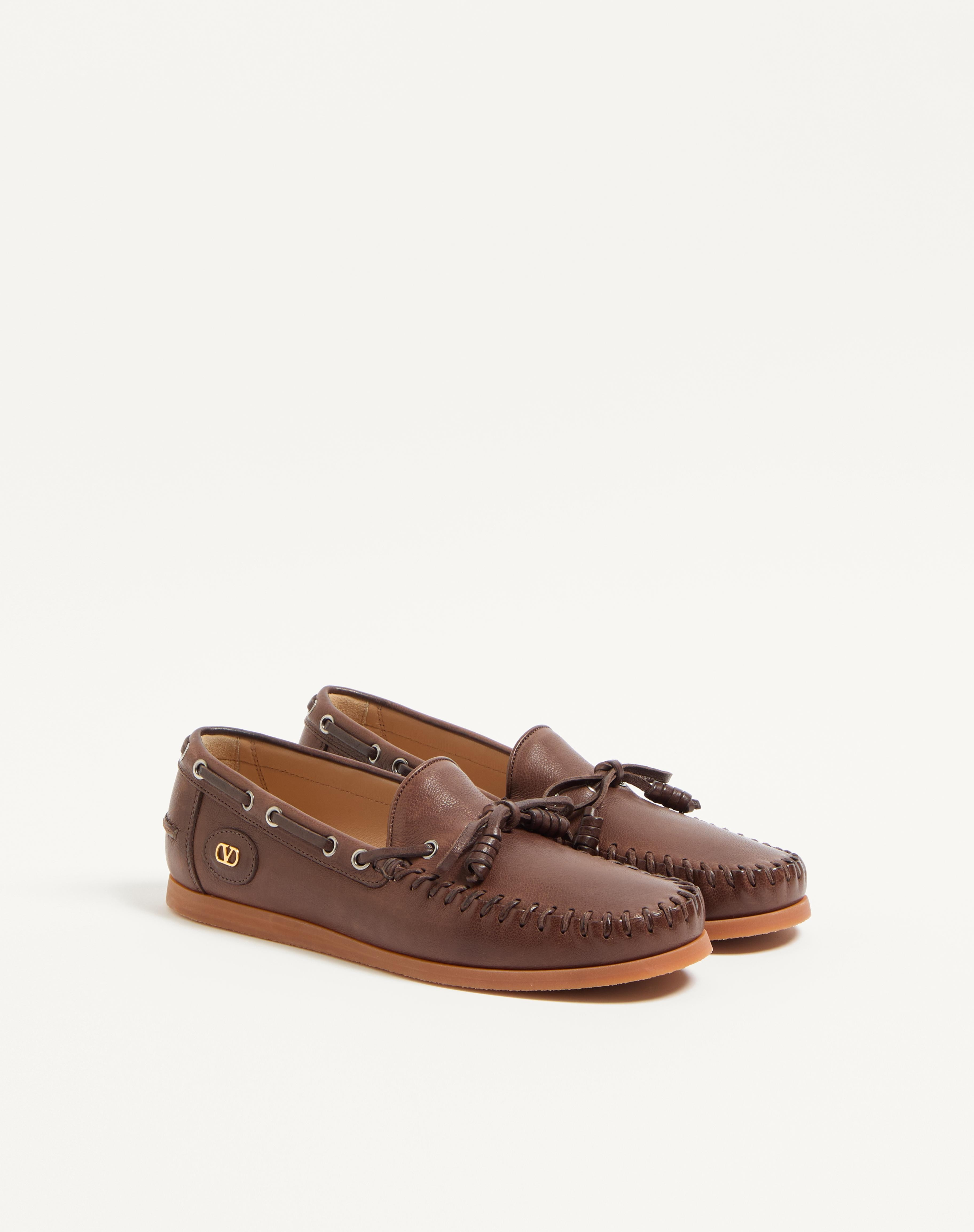 PALM AVENUE BUFFALO LEATHER BOAT SHOE - 3