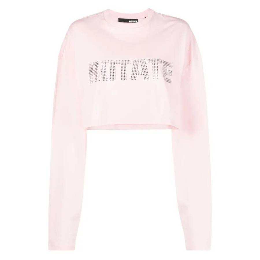 Rotate Ladies Almond Blossom Sequin Embroidered Crop Top - 5