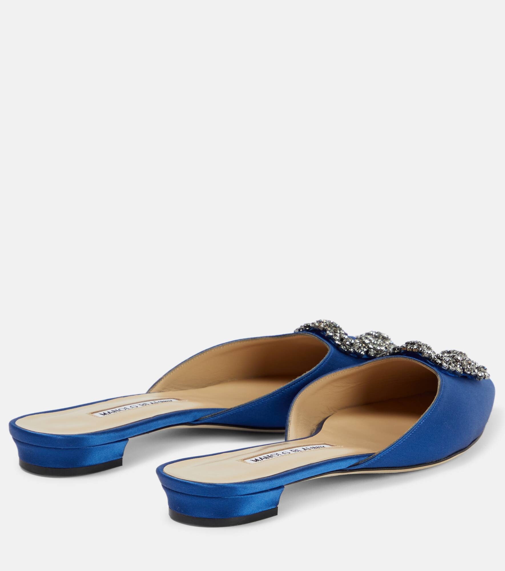 Hangisimuflat embellished satin mules - 3