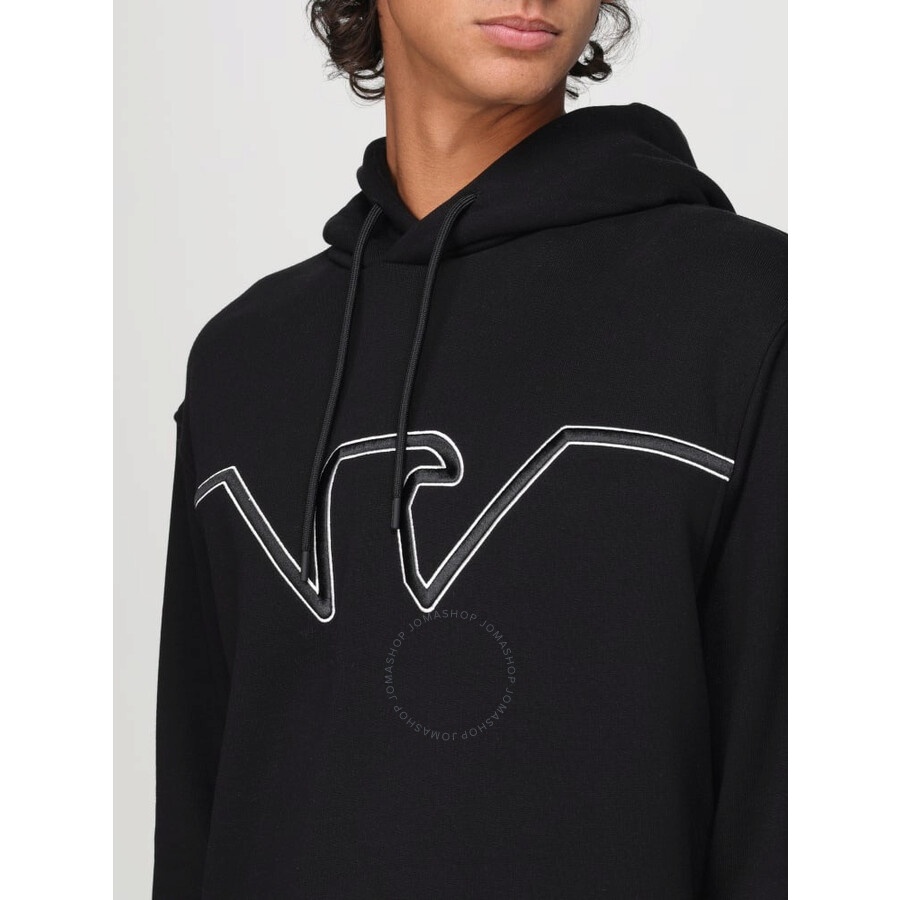 Emporio Armani Black Eagle Logo Jersey Hoodie - 4