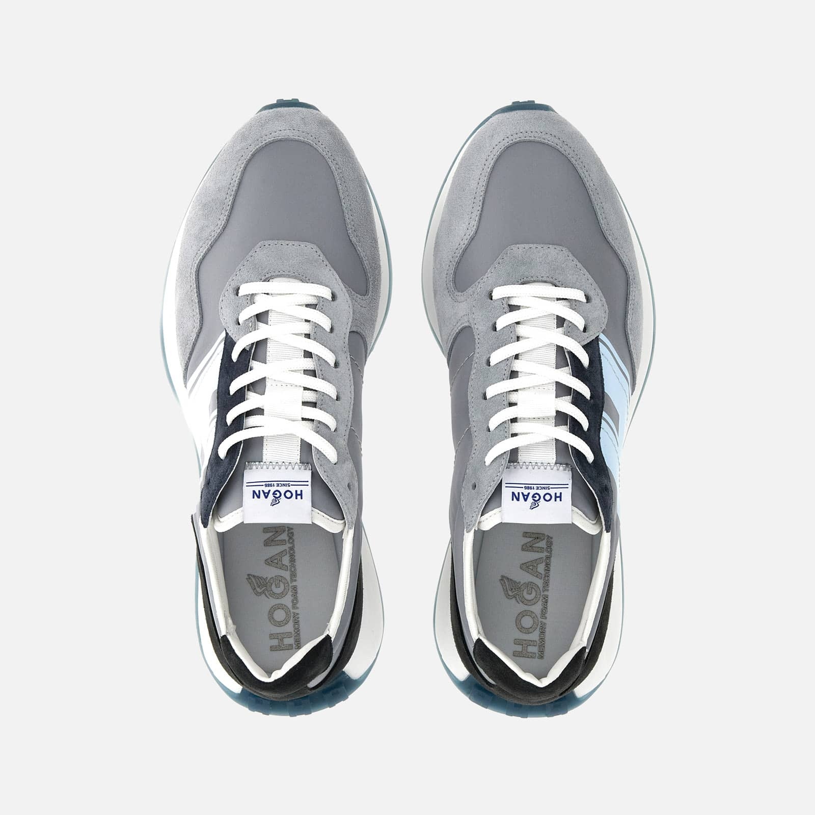 Sneakers Hogan H601 Grey Light Blue Black - 4