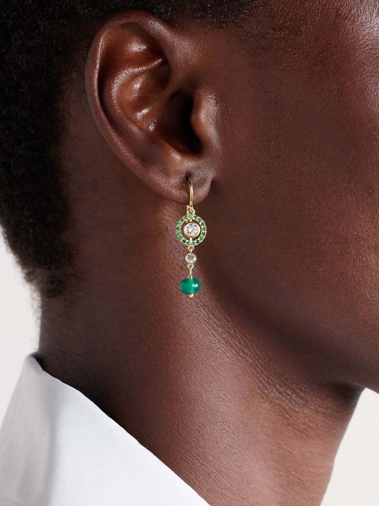 Orbit 18-karat gold multi-stone earrings Gold - 2