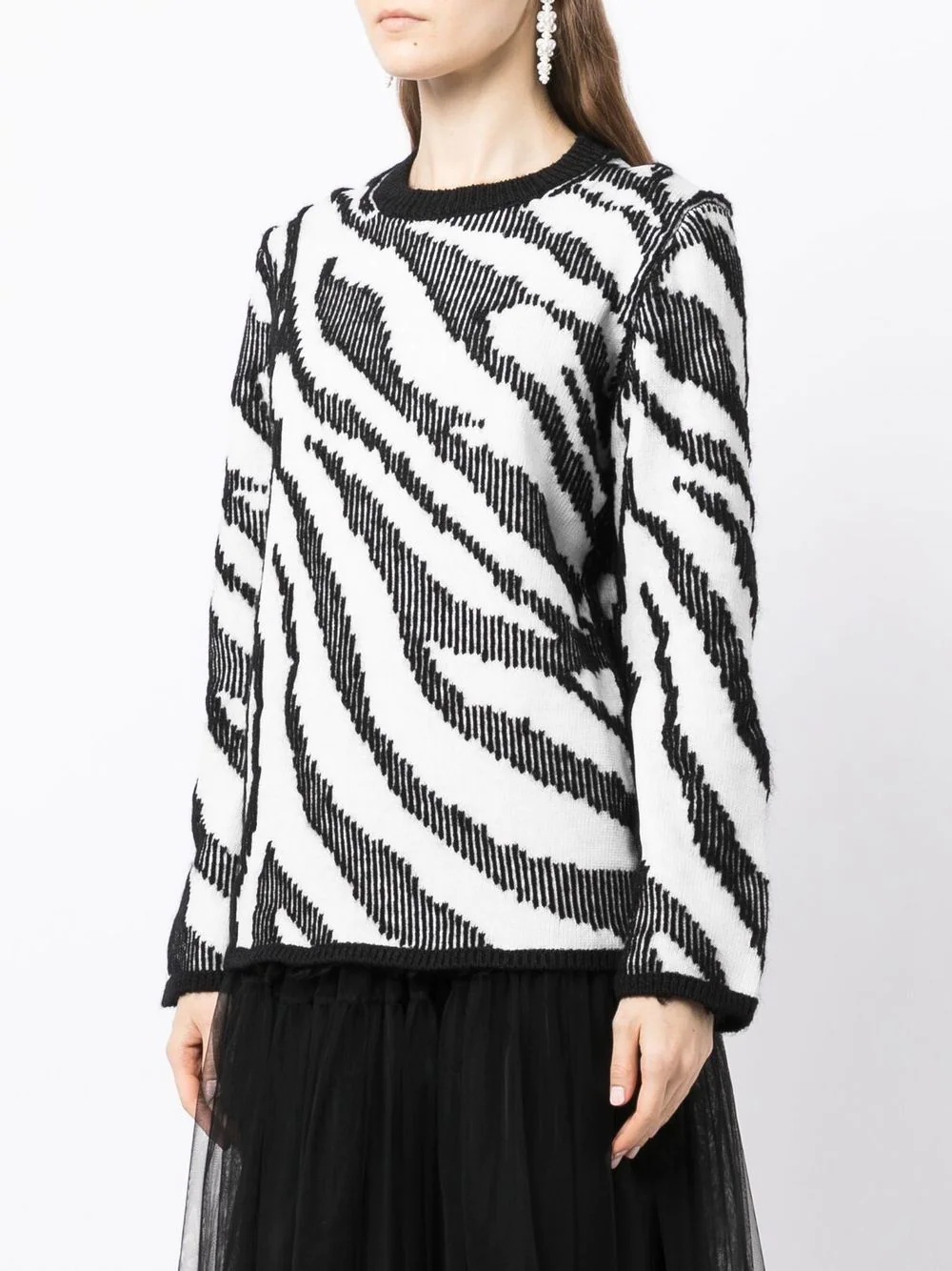 intarsia-knit zebra pattern jumper - 3