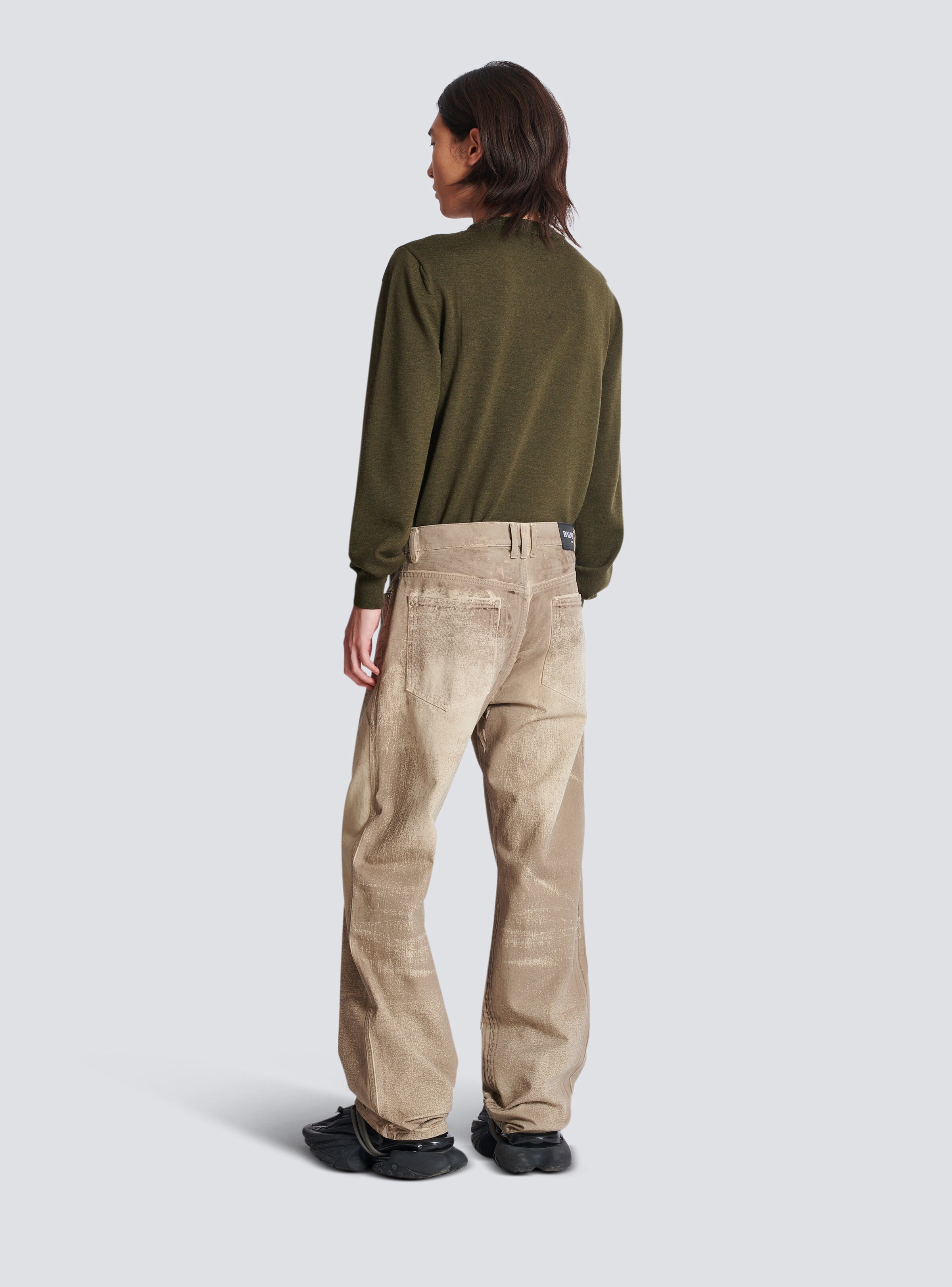 Loose-fit beige denim jeans - 4