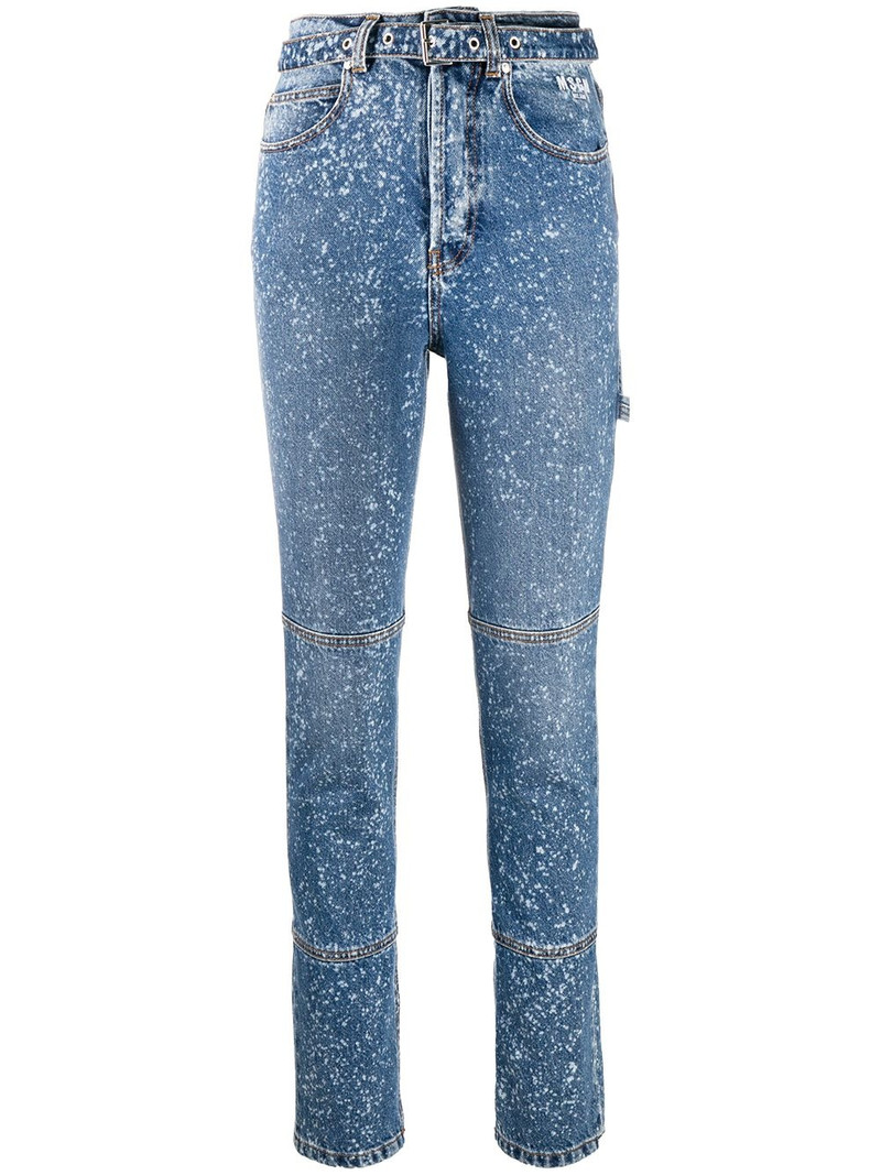 paint-splattered slim-fit jeans 1
