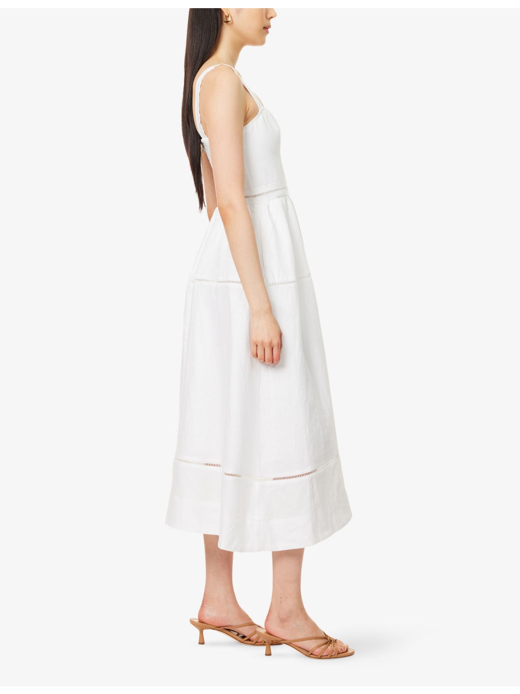 Everett Square-Neck Linen Midi Dress - 3