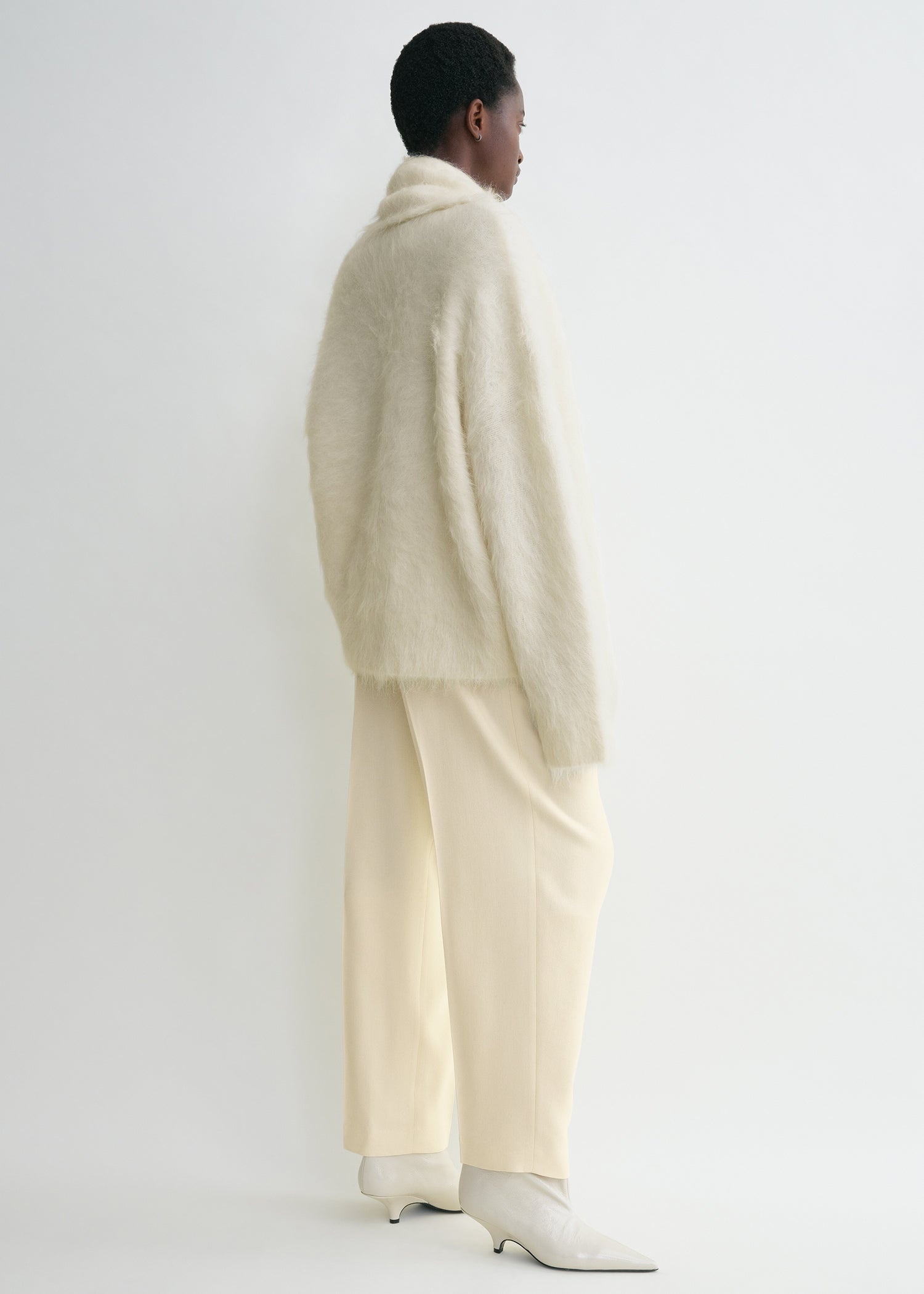 Draped-scarf knit ivory - 4
