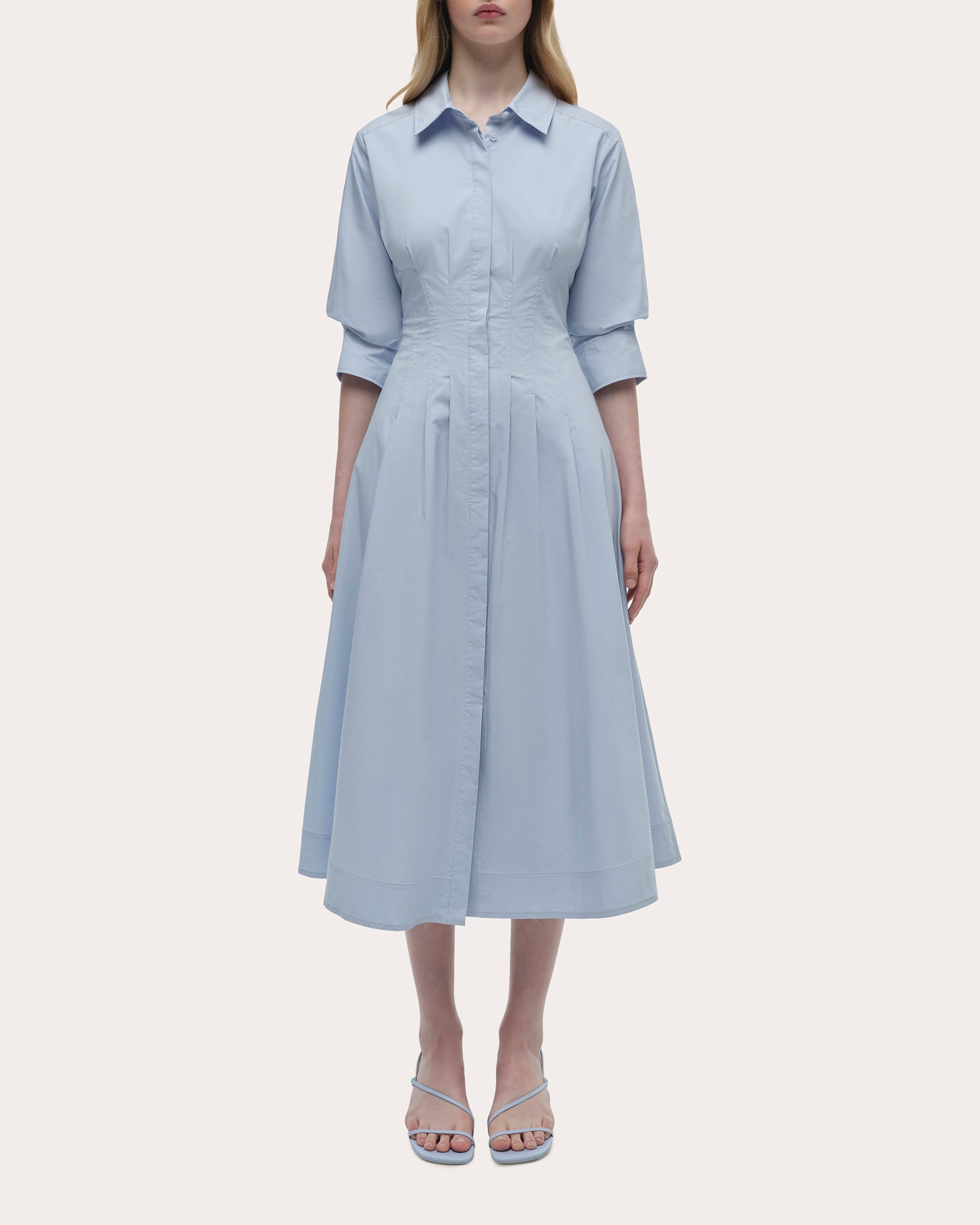 Jazz Poplin Pintuck Midi Dress - 5