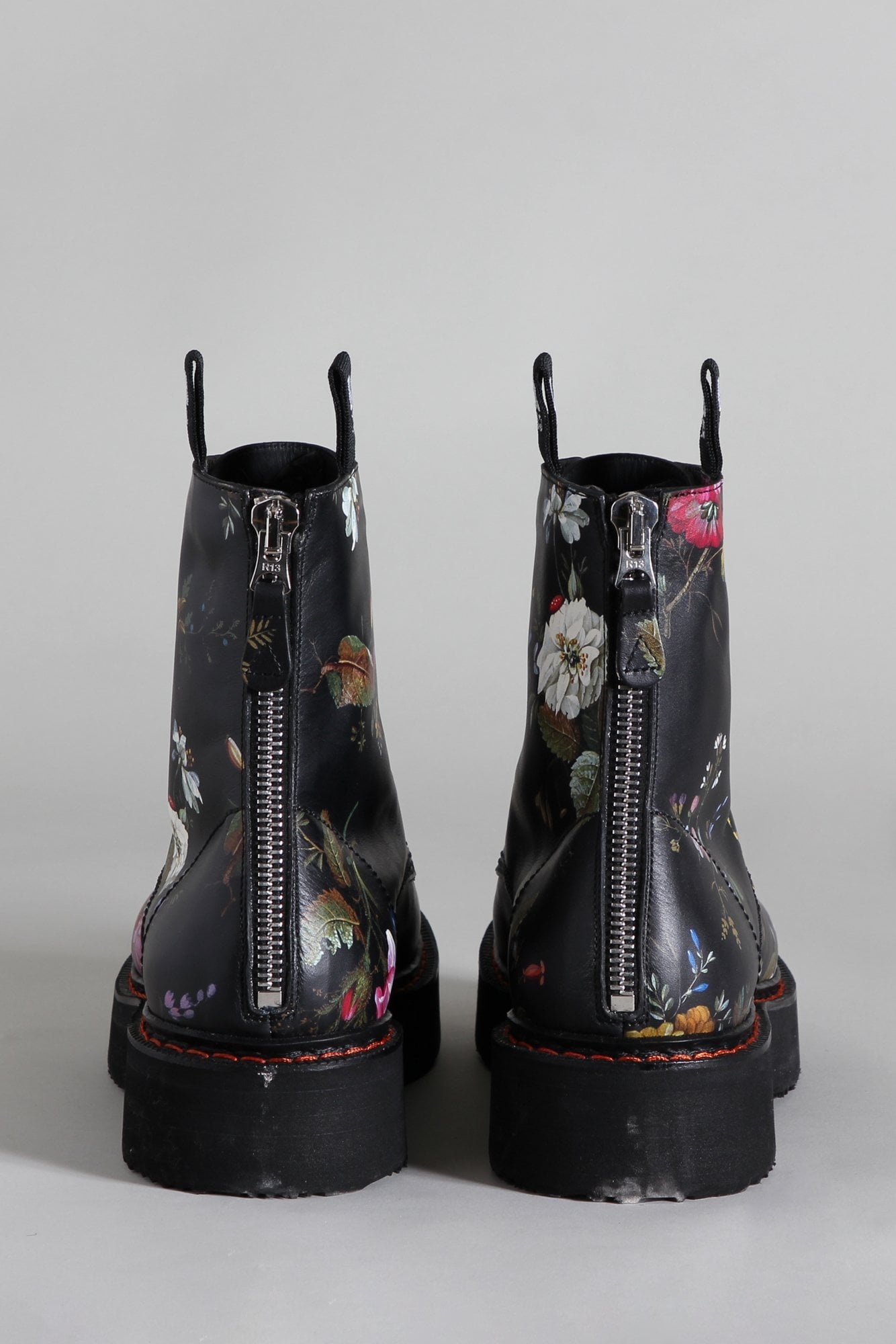 R13 SINGLE STACK BOOT - BLACK FLORAL | REVERSIBLE