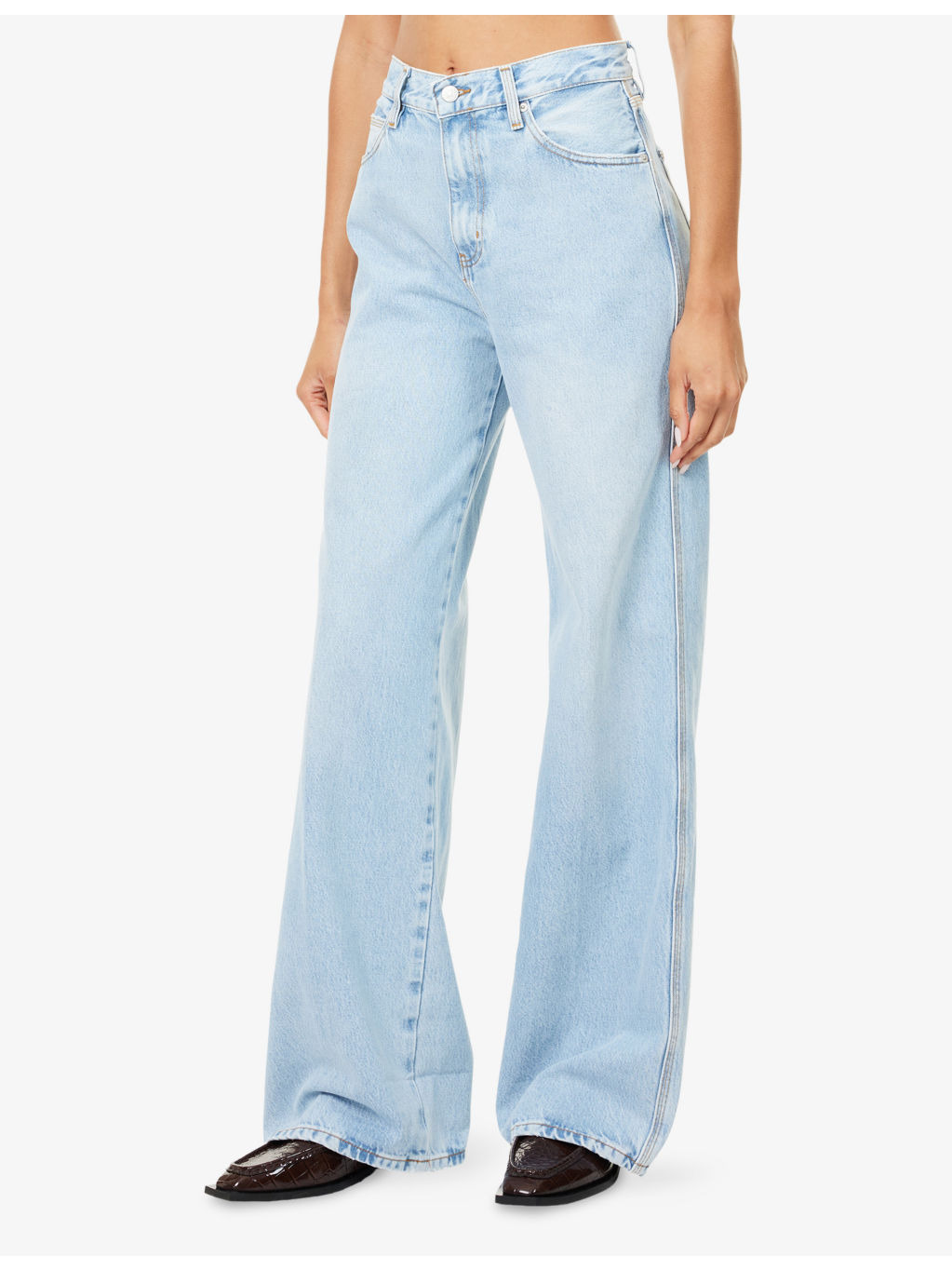 The Cuffed Wide-Leg Denim Jeans - 3