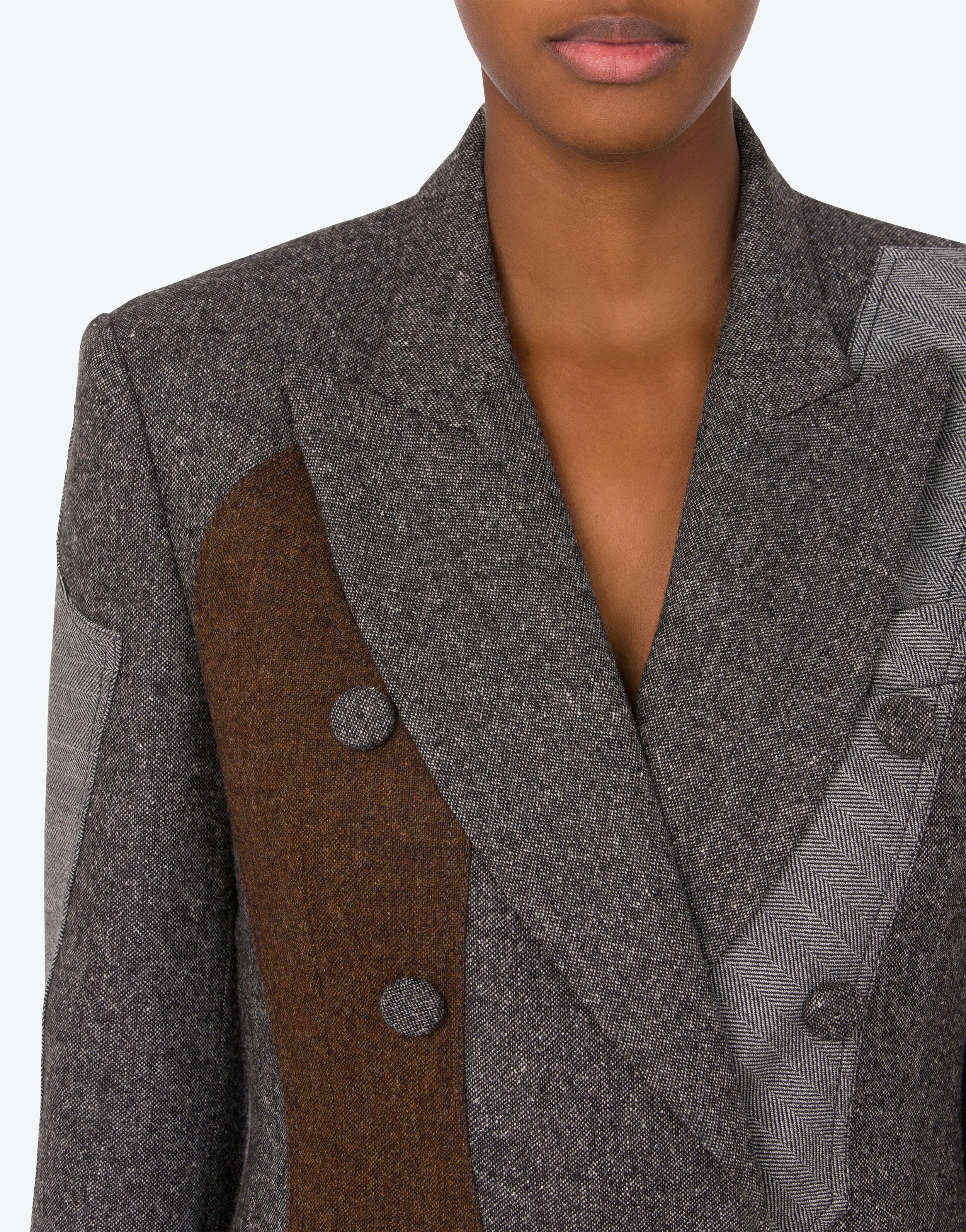 PATCHWORK WOOL BLEND JACKET - 4