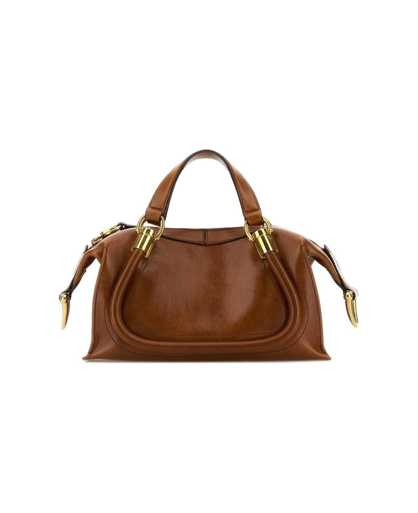 トートバッグ Chloe FW25 CHC24AS751 PARATY 24 (CHC24AS751N82 001) Chloé Small Paraty 24 Bag in Shiny Leather in Clay brown
