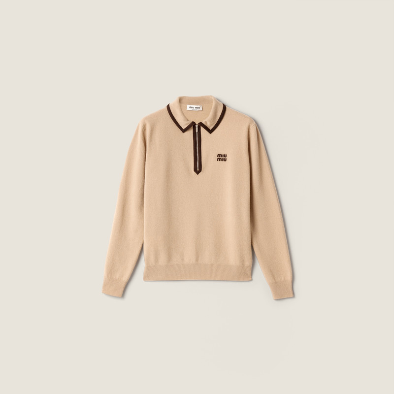 Wool and cashmere polo sweater 1