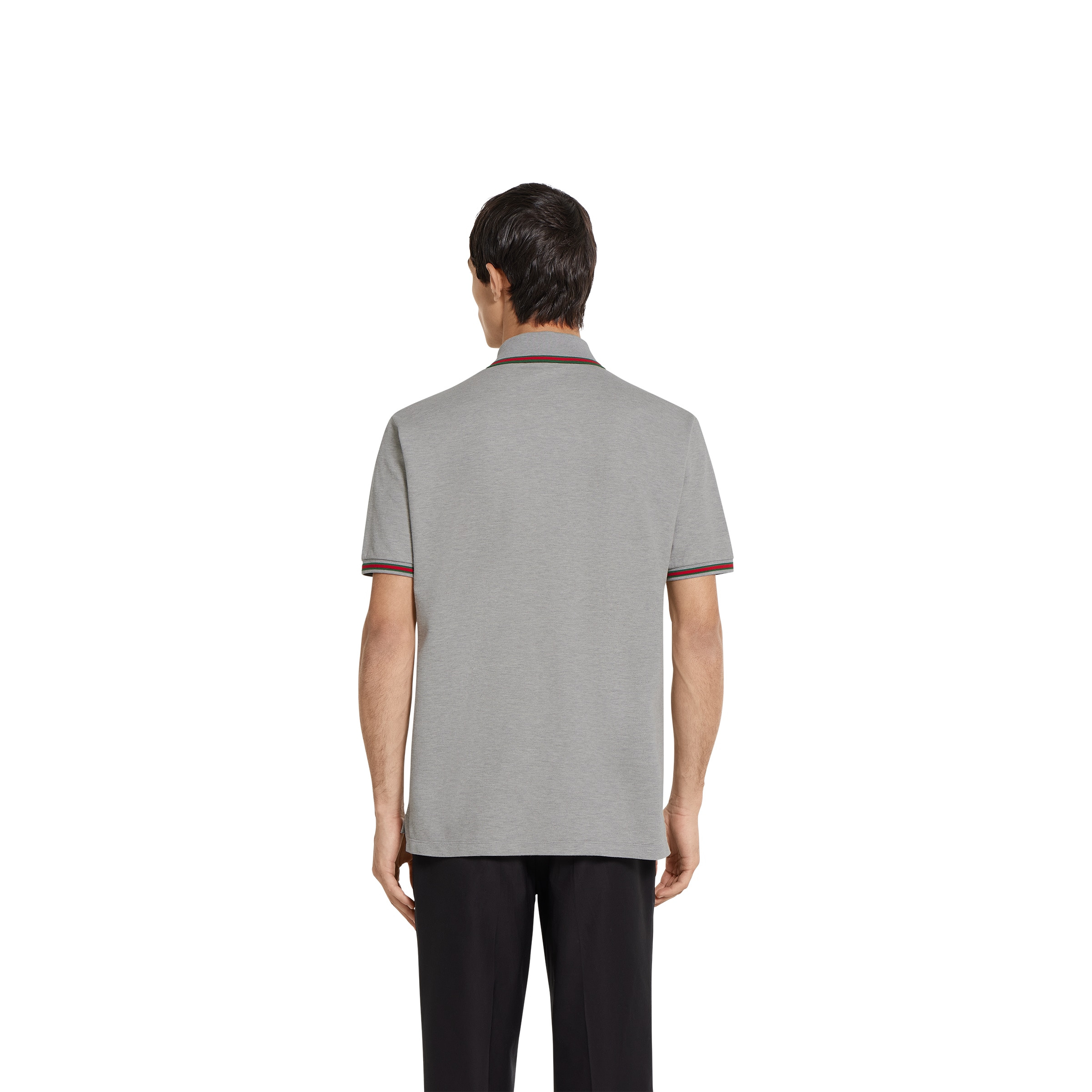 Cotton piquet polo shirt with embroidery - 4