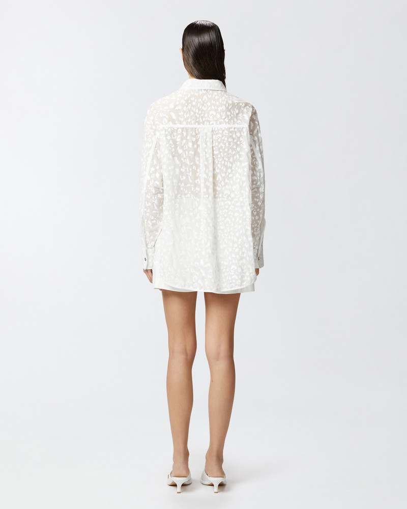 PRINTED TRANSPARENT SILK-BLEND VOILE SHIRT 4