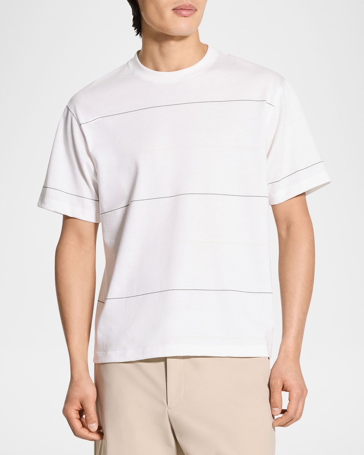 Men's Pima Cotton Wide Stripe Crewneck T-Shirt - 4