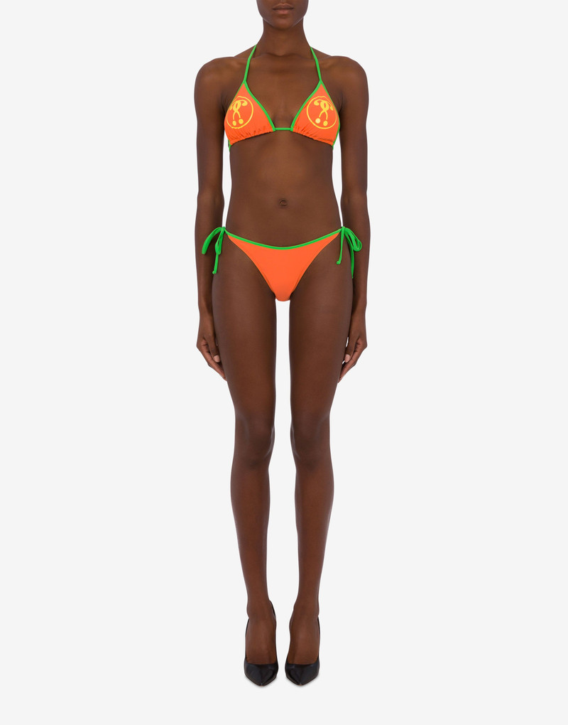 Moschino DOUBLE QUESTION MARK COLOUR BLOCK BIKINI TOP outlook