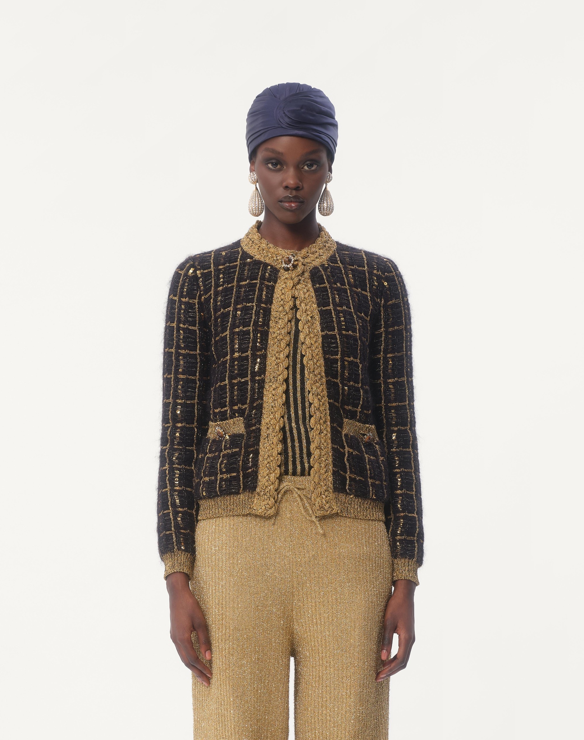 MOHAIR AND SEQUIN KNIT JACKET - 6