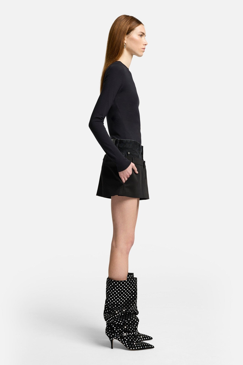 Double Waist Skirt in Black 6
