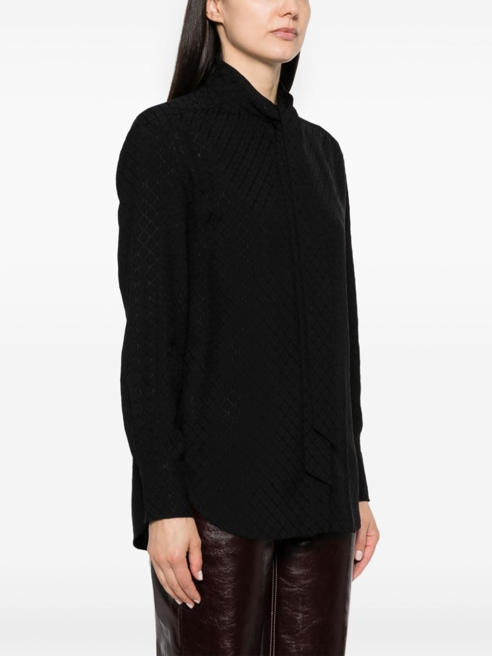 diamond-jacquard blouse - 3
