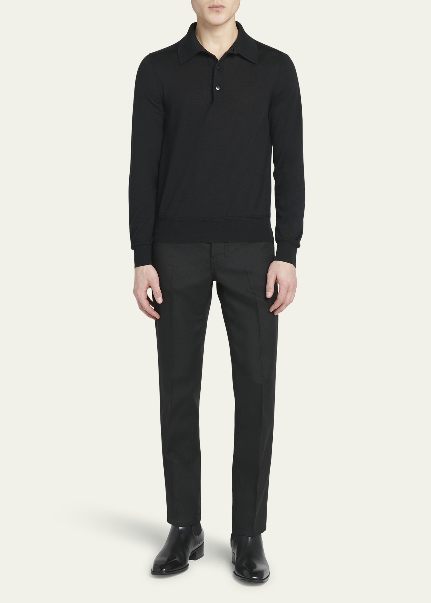 Men's Cashmere-Silk Polo Sweater - 2
