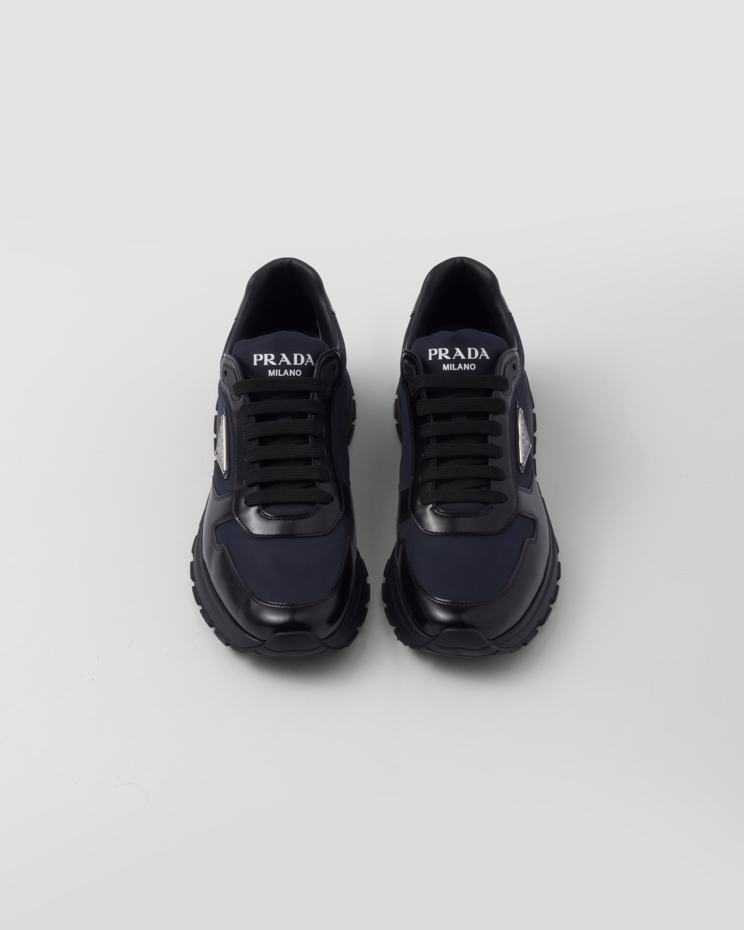 Prada Re-Nylon and brushed leather sneakers - 4