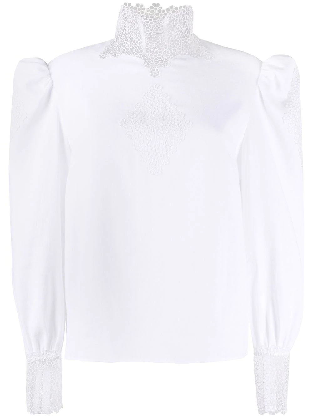 broderie anglaise insert blouse - 1