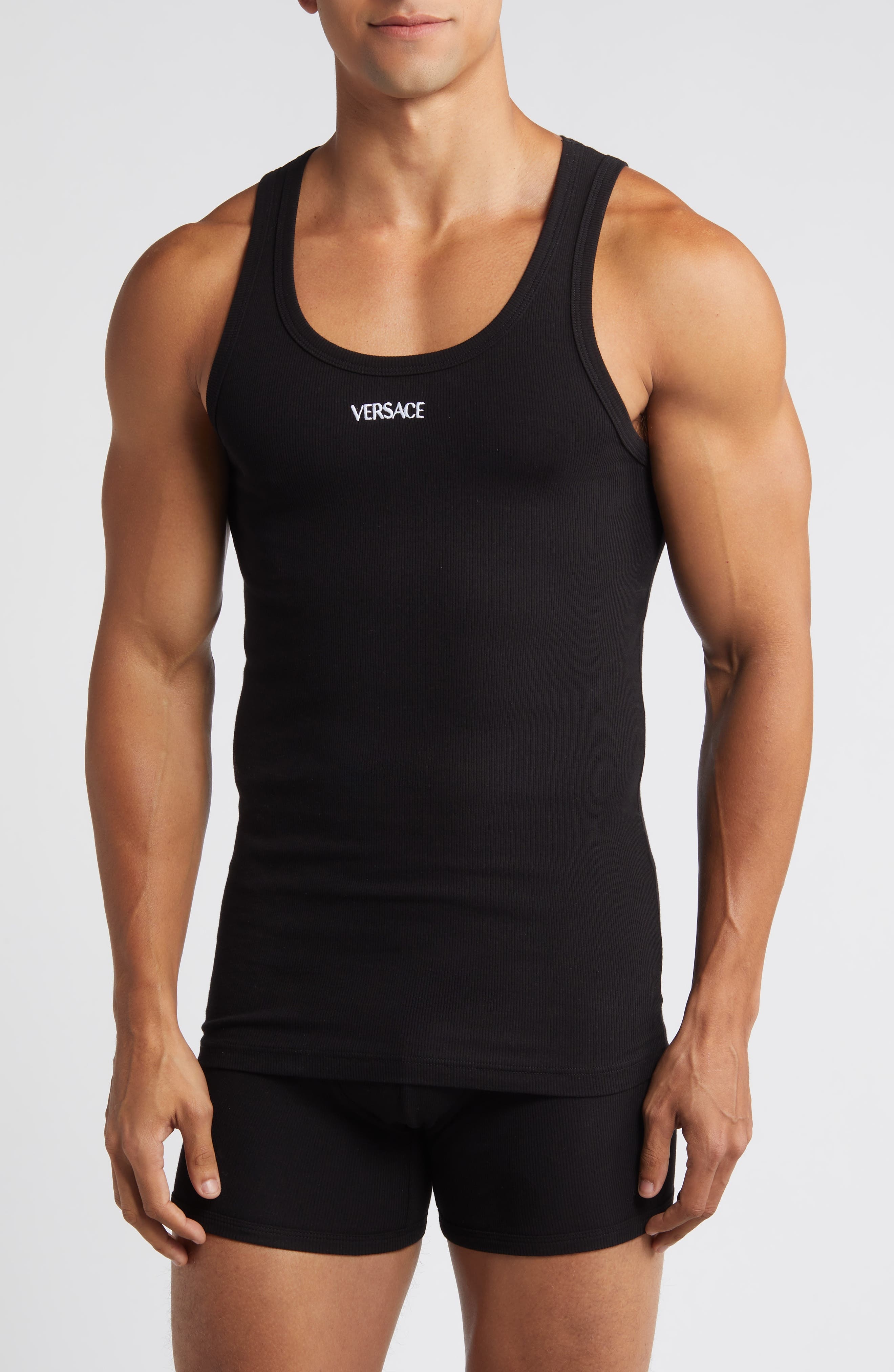 Embroidered Logo Rib Tank - 1
