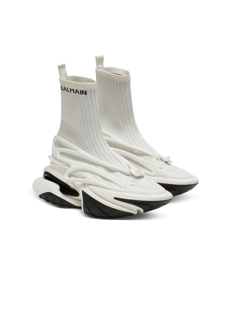 Balmain Unicorn high-top trainers in mesh and leather outlook