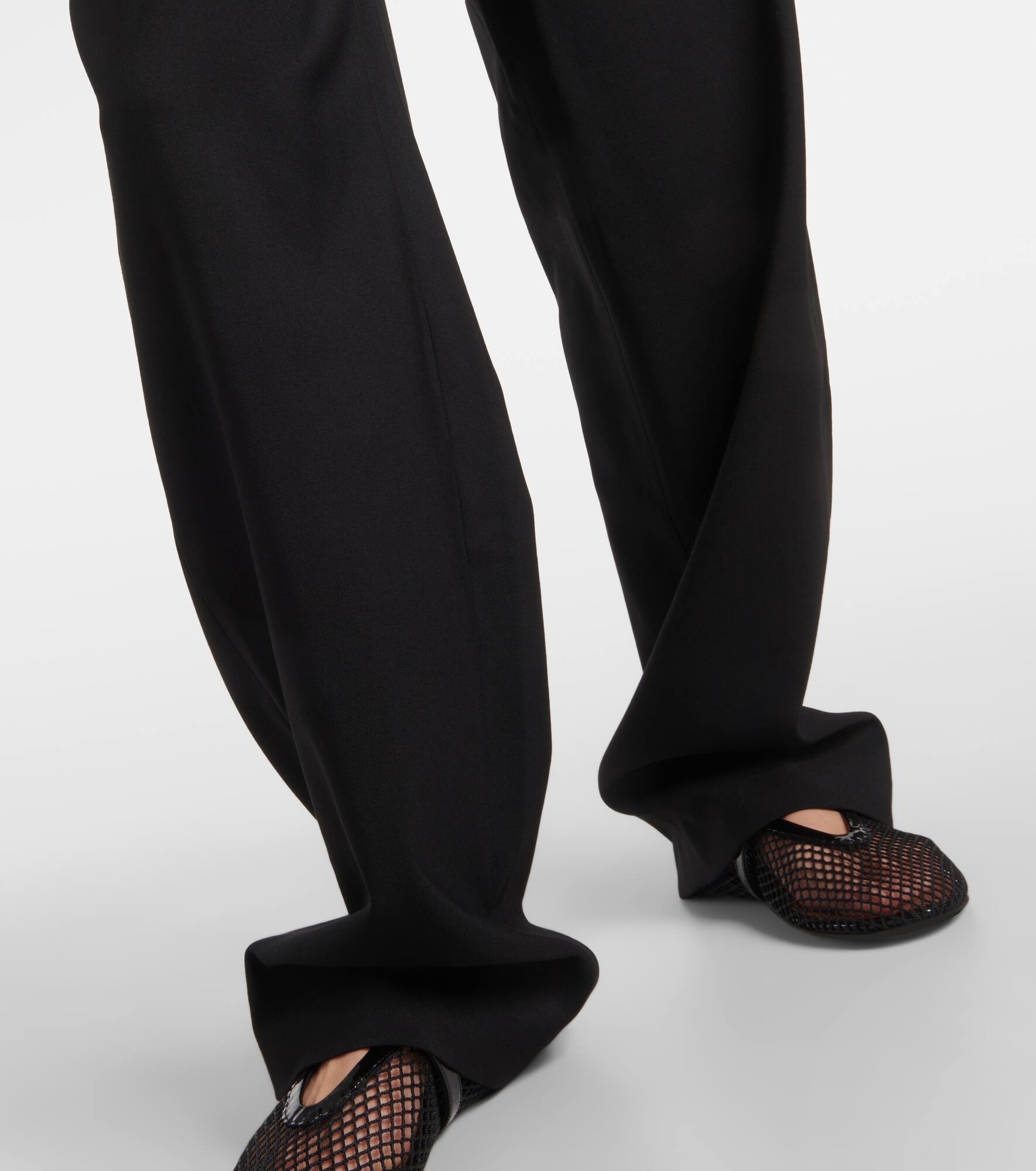 High-rise wool wide-leg pants - 5