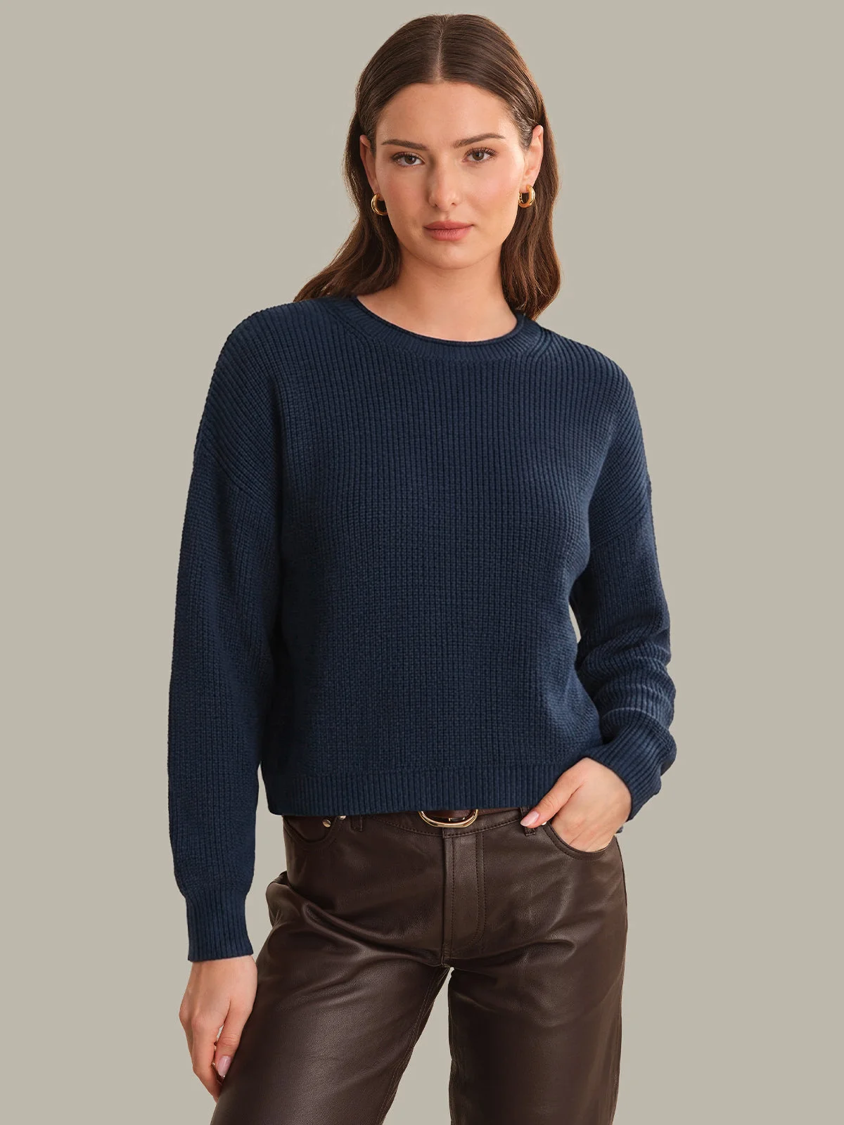 Daphne: Cropped Cotton Pullover - 1