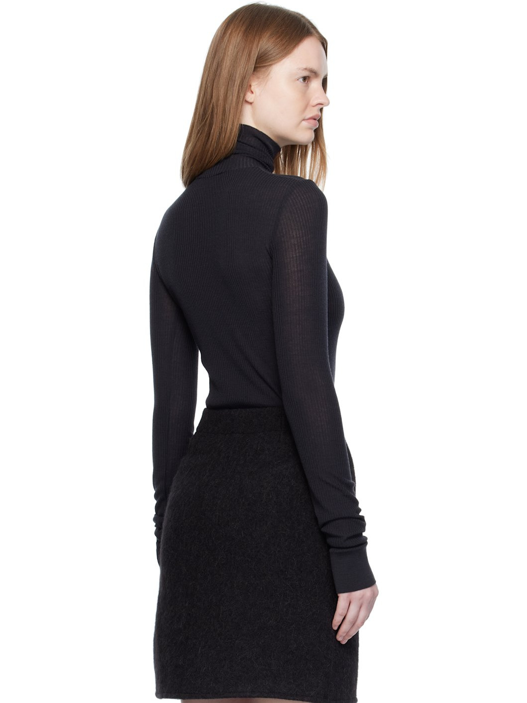 Gray Seamless Turtleneck - 3