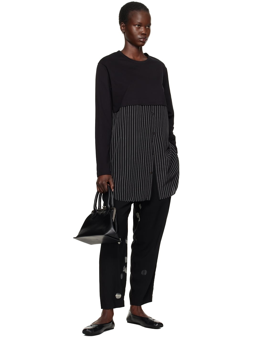 Black U-High Waist Trousers - 4