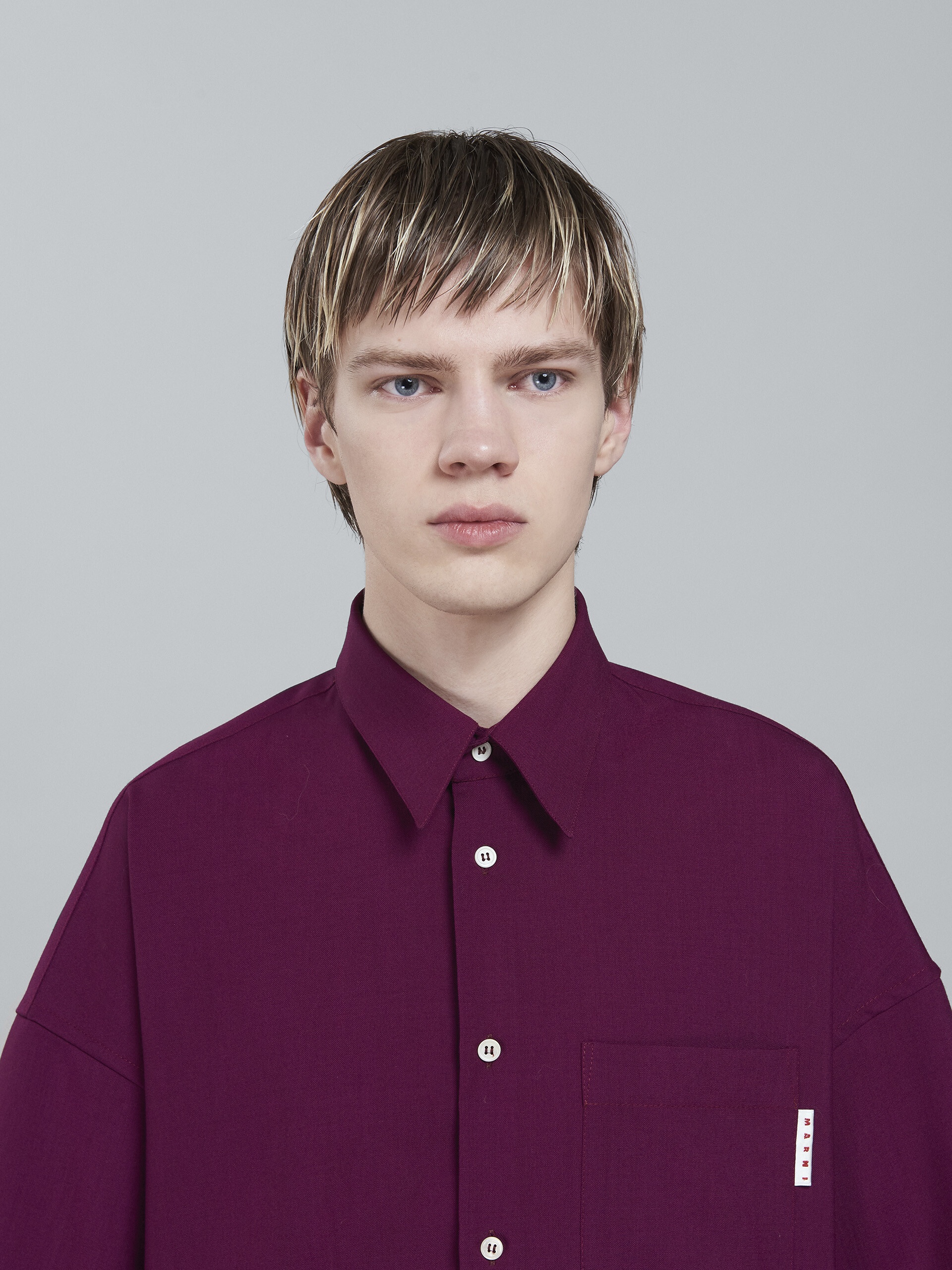 PURPLE TROPICAL WOOL SHIRT - 4