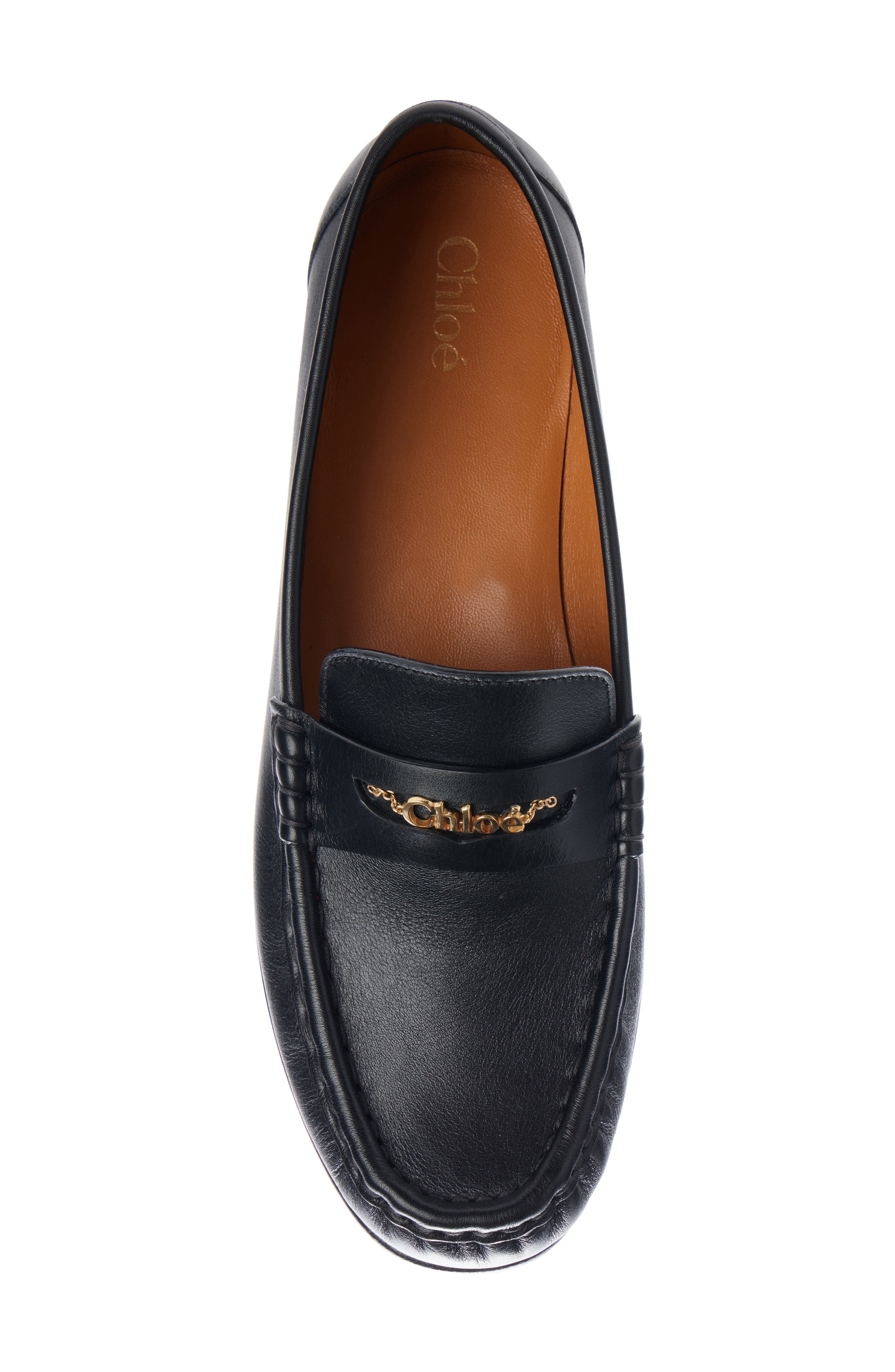 Chloé Logo Penny Loafer in Black at Nordstrom - 4