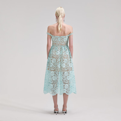 self-portrait Blue Cord Lace Diamante Midi Dress outlook