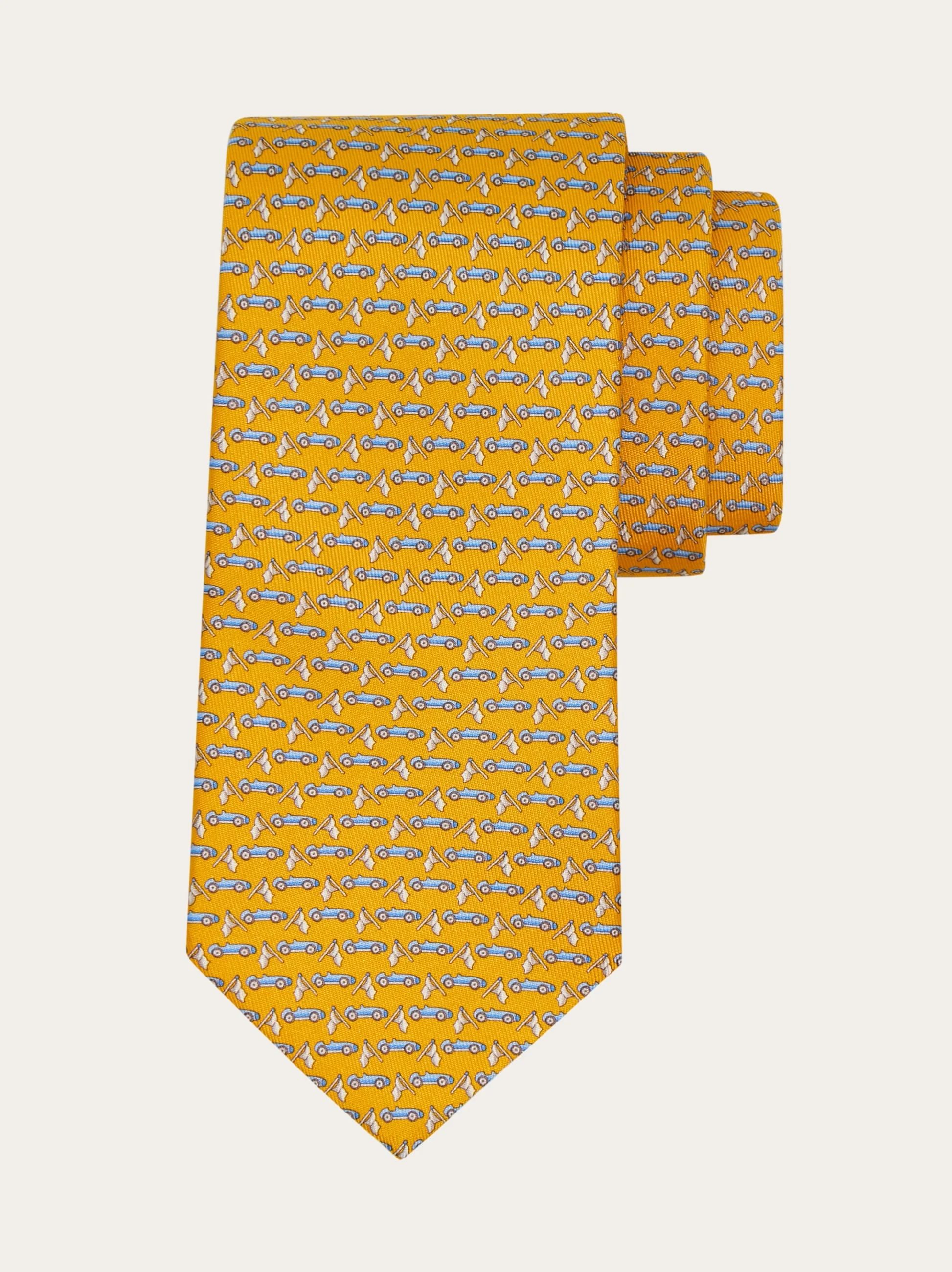 Race print silk tie - 1